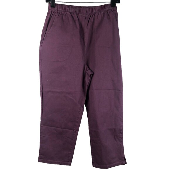 Denim & Co Womens Purple Pants Sz. S Ankle Cropped Pull On Elastic Waist QVC - Picture 1 of 7